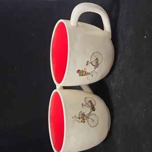 Rae Dunn Magenta Collection bicycle mugs
